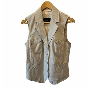 NWOT BIANCA Grey Pinstripe Sleeveless Vest 10